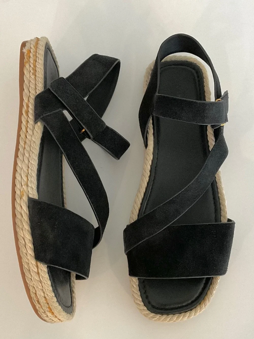 VINCE Eliana Women's Espadrille Strappy Sandals in Black Suede Size 9.5